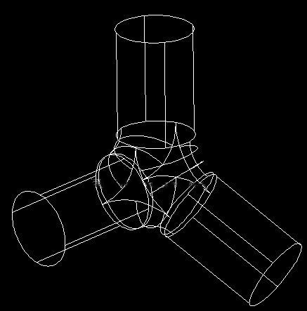 如何用CAD繪制一個三通管？