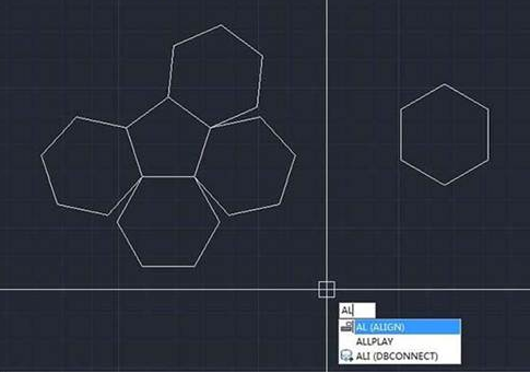 CAD如何使六邊形對(duì)齊到五邊形上？