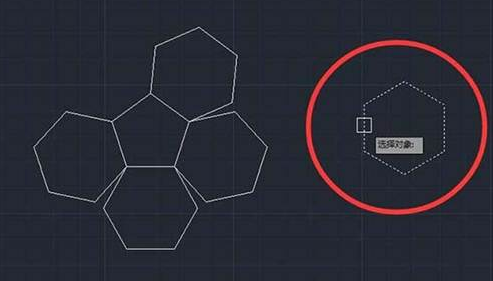 CAD如何使六邊形對(duì)齊到五邊形上？